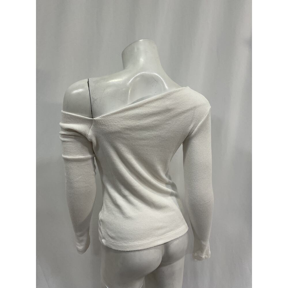 Enza Costa Knit 'Slouch Shoulder' White Polyester Sweater Size S - Picture 3 of 5